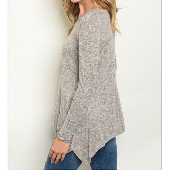 Grey Handkerchief Hem Tunic Top - Picture 8 of 8